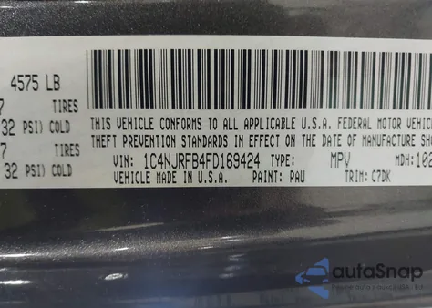 2015 Jeep Patriot Latitude from USA, damaged, VIN 1C4NJRFB4FD169424